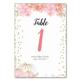 Floral Pumpkin Moderne Tischnummer