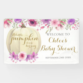 Floral Pumpkin Pink Girl Babydusche Begrüßungsbann Banner