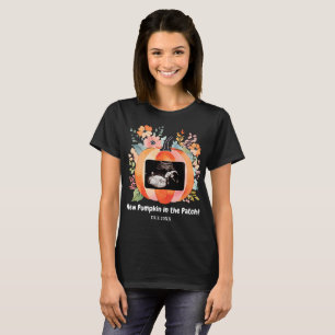 Floral Pumpkin Schwangerschaft Ankündigung Ultraso T-Shirt