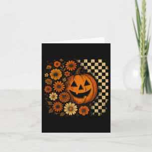 Floral Pumpkin Shirt Retro Halloween Blume Karte