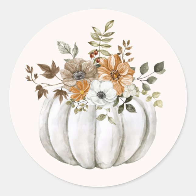 Floral Pumpkin Sticker (Vorderseite)