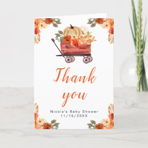 Floral Pumpkin Truck Kinderdusche Dankeskarte