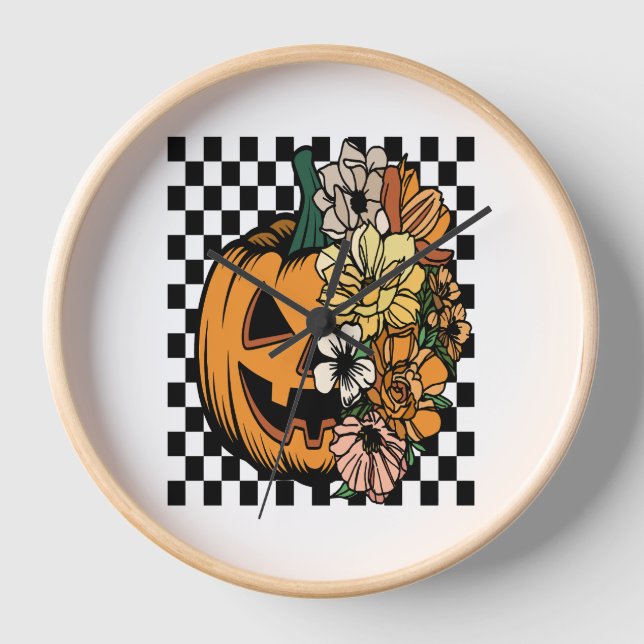 Floral Pumpkin Uhr (Vorderseite)
