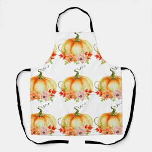 Floral Pumpkin White Schürze
