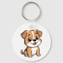 Floral Puppy Keychain – Cute Dog