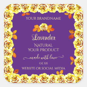 Floral Purple Produit Emballage Étiquette Roses Ja