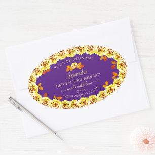 Floral Purple Produit Emballage Étiquette Roses Ja