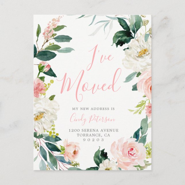 Floral que j'ai déménagé | Carte postale Faire-par (Devant)