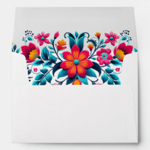 Floral Quinceanera Mexican Fiesta Birthday Envelop