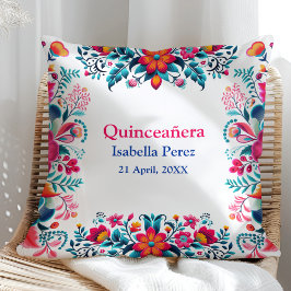 Floral Quinceanera Mexican Fiesta Birthday Kissen