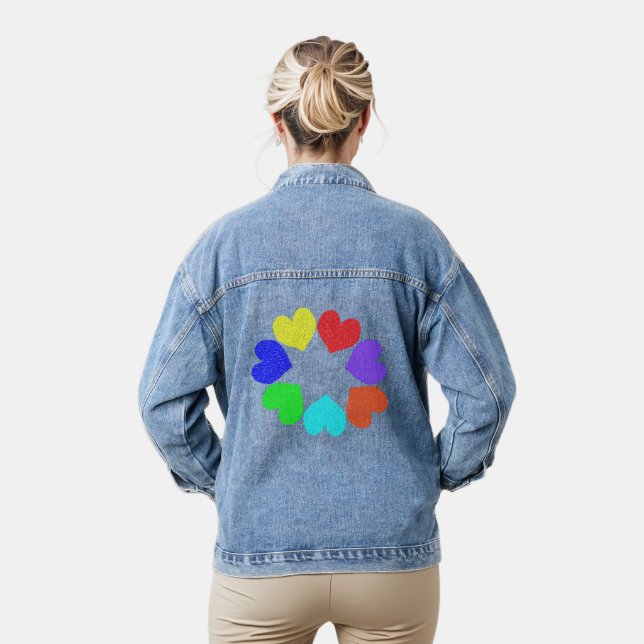 Floral Rainbow Love Hearts (Modèle)