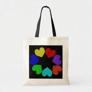 Floral Rainbow Love Hearts Sac fourre-tout
