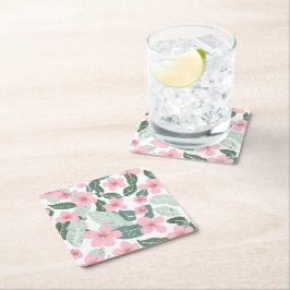 floral rechteckiger pappuntersetzer