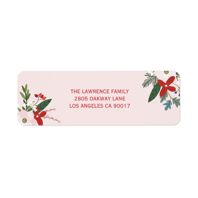 Floral Red Blush Pink Weihnachtsansprache (Vorne)