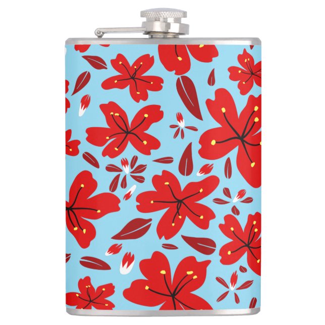 Floral Red Flachmann (Vorderseite)