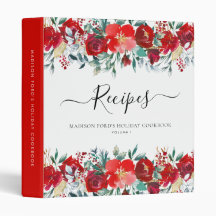 Floral Red Holly Weihnachtsfeiertag Küche Rezept