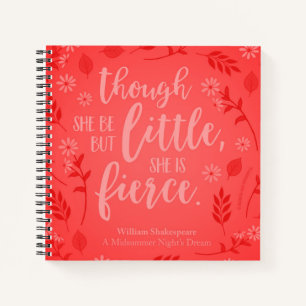 Floral Red Little Aber Fierce William Shakespeare Notizbuch