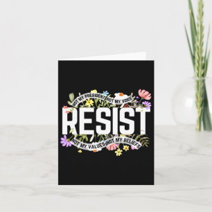 Floral Resist nicht mein Präsident Anti Karte