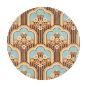 Floral Retro: 70er Wallpaper Revival Schneidebrett