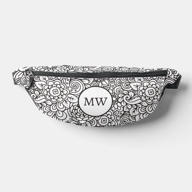 Floral Retro Doodle Bauchtasche (Ablage )