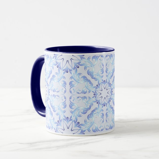 Floral Retro Royal Muster Tasse (Vorderseite Links)