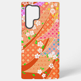 Floral Ribbon Kimono Pattern Samsung Galaxy Hülle