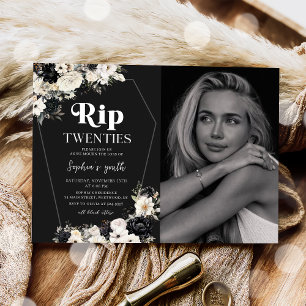 Floral RIP Années 30e anniversaire Invitation phot