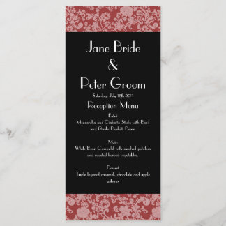Floral Rococo Mariage, carte à rack menu/programme