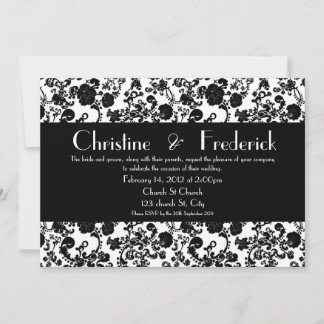 Floral Rococo Mariage, invitation 5"x7".