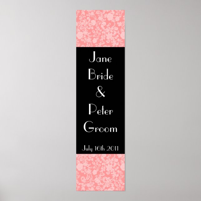 Floral Rococo Wedding, decorative banner Poster (Vorne)