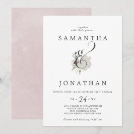 Floral Romance Ampersand Hochzeit Einladung