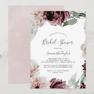 Floral Romance Brautparty Einladung