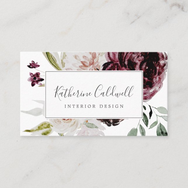 Floral Romance Business Card Visitenkarte (Vorderseite)
