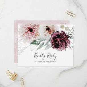 Floral Romance Chanson Demander carte postale RSVP