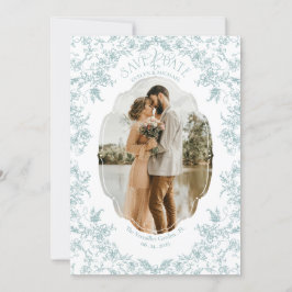 Floral Romance Chinoiserie Klassisches Etwas Blau Save The Date