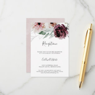 Floral Romance Hochzeitsempfangskarte Begleitkarte