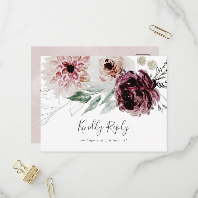 Floral Romance Menü Auswahl UAWG Postkarte (Vorderseite/Rückseite Beispiel)