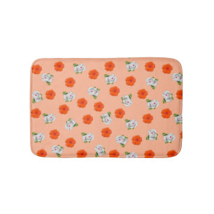 Floral Romance (pfirsichfarbener Hintergrund) Badematte