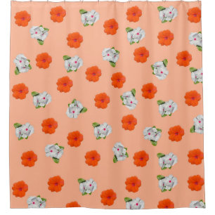 Floral Romance (pfirsichfarbener Hintergrund) Duschvorhang