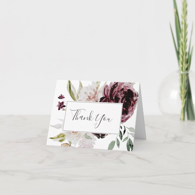 Floral Romance Thank You Card Dankeskarte (Vorderseite)