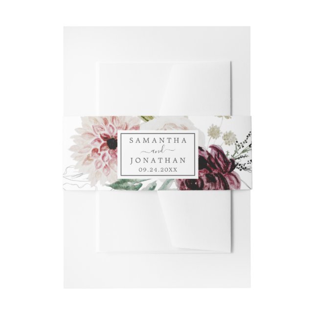 Floral Romance Wedding Einladungsbanderole (Vorderseite Beispiel)
