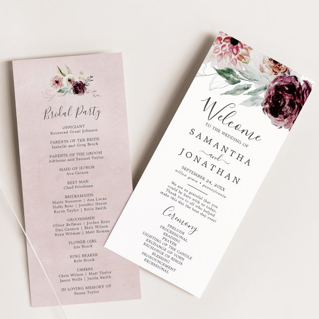 Floral Romance Wedding Programme (Créateur téléchargé)