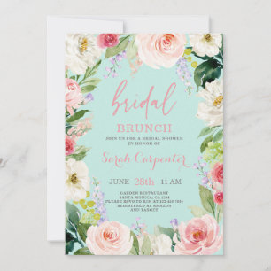 Floral Romantique Bridal Brunch Shoch Invitation
