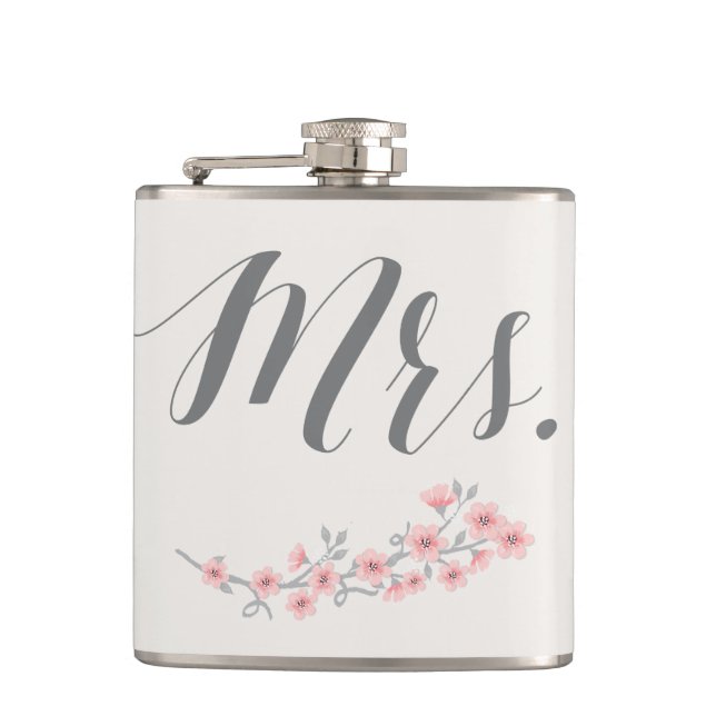 Floral Romantische Flasengeschenke Hochzeitsgesche Flachmann (Vorderseite)