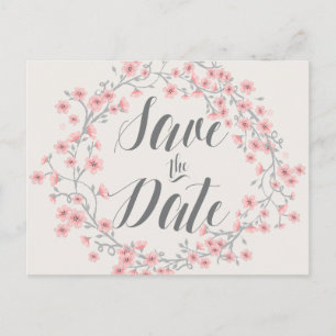 Floral romantische Save The Date Postkarten Girlan