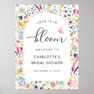 Floral Rosa Brautparty Willkommen Poster
