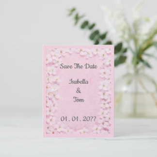 Floral Rosa Save the Date Karte  Elegant Romantisc