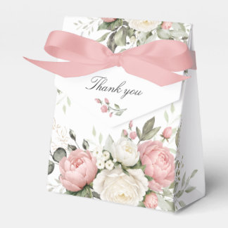 Floral rosafarbene Hochzeitsgunst-Box mit Grün Geschenkschachtel