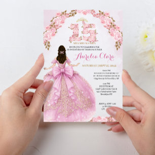 Floral rosafarbenes Prinzessinnenkleid Coquette Qu Einladung