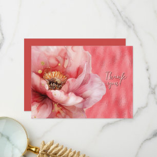 Floral rose agrandi sur Merci rose brillant